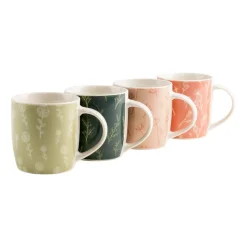 Zestaw kubków porcelanowych Allivio, 330 ml, 4 sztuki, gałązki