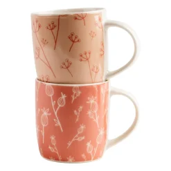 Zestaw kubków porcelanowych Allivio, 330 ml, 4 sztuki, gałązki