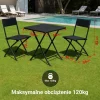 Zestaw mebli balkonowych Black Forest, stolik, 2 krzesła, składane, czarny