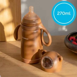 Zestaw naczyń podróżnych dla dzieci Kidnort Travel, 3 elementy, brązowy