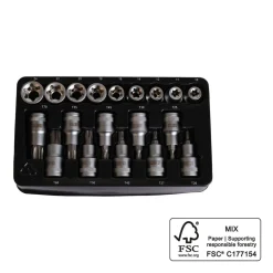 Zestaw nasadek i kluczy wpustowych Torx 1/2” Niteo