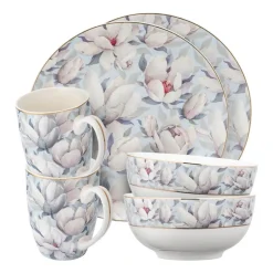 Zestaw śniadaniowy dla 2 osób Altom Design, 6 elementów, magnolia błękit