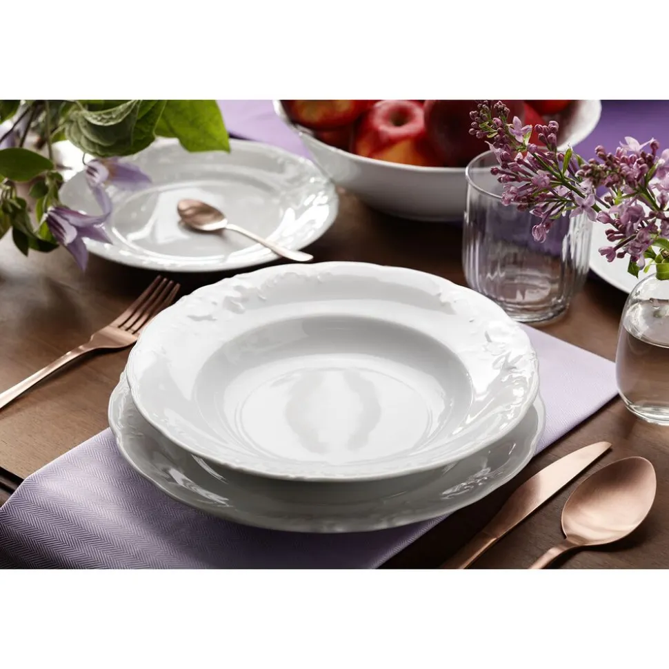 Zestaw obiadowy z porcelany Chodzież Fryderyka, na 6 osób, 18 elementów, biały