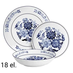 Zestaw obiadowy z porcelany MG Home Sintra, na 6 osób, 18 elementów, biały