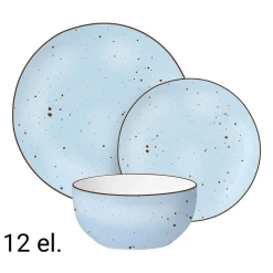Zestaw obiadowy z porcelany na 4 osoby MG Home Gemma Blue, 12 elementów, niebieski