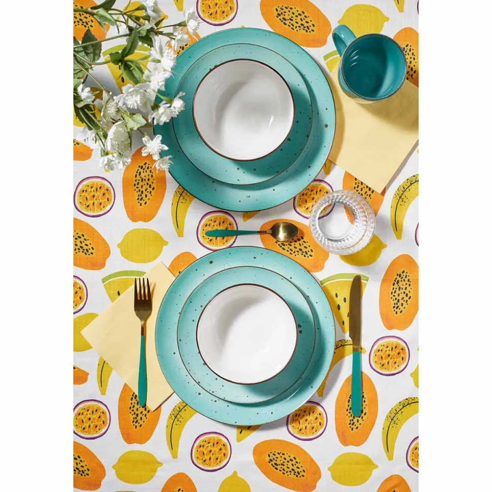 Zestaw obiadowy z porcelany na 4 osoby MG Home Gemma Green, 12 elementów, zielony