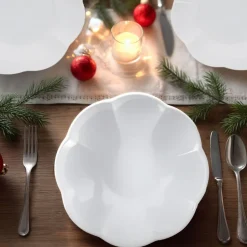 Zestaw obiadowy z porcelany na 6 osób Lubiana Naomi, 18 elementów, biały