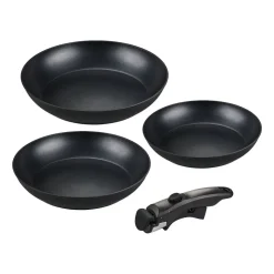 Zestaw patelni aluminiowych MG Home Clever Kitchen, 3 elementy, odpinana rączka