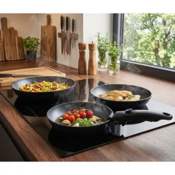 Zestaw patelni aluminiowych MG Home Clever Kitchen, 3 elementy, odpinana rączka