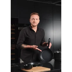 Zestaw patelni Florina Delux by Mateusz Gessler, 3 elementy, non-stick, czarne