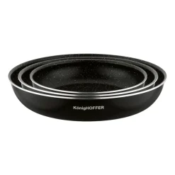 Zestaw patelni Konighoffer Spinel Black, 20/24/28 cm, odpinana rączka, czarne