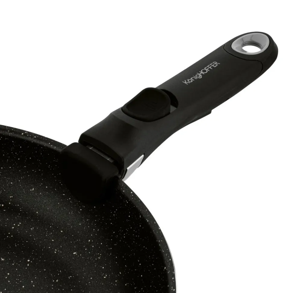 Zestaw patelni Konighoffer Spinel Black, 20/24/28 cm, odpinana rączka, czarne
