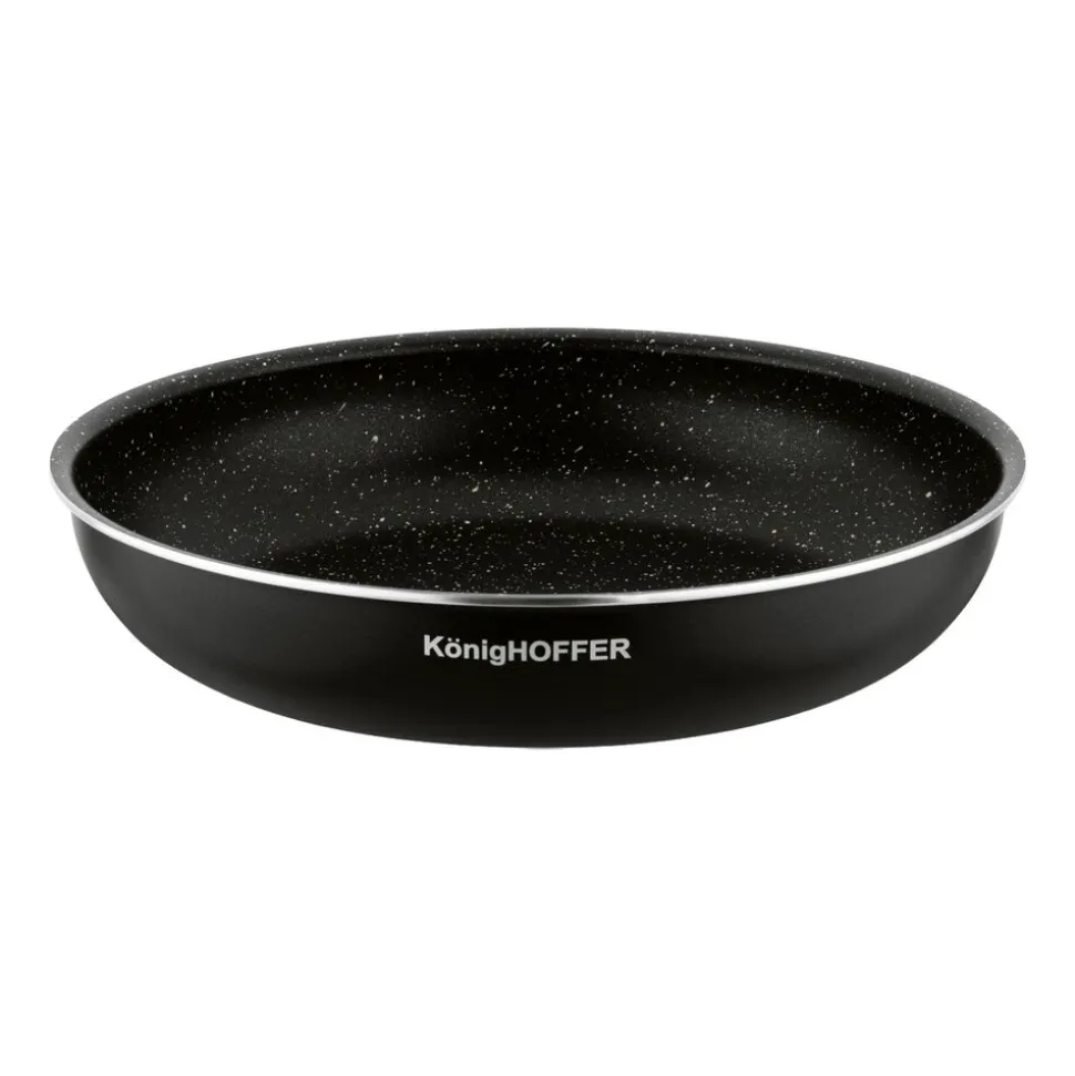 Zestaw patelni Konighoffer Spinel Black, 20/24/28 cm, odpinana rączka, czarne