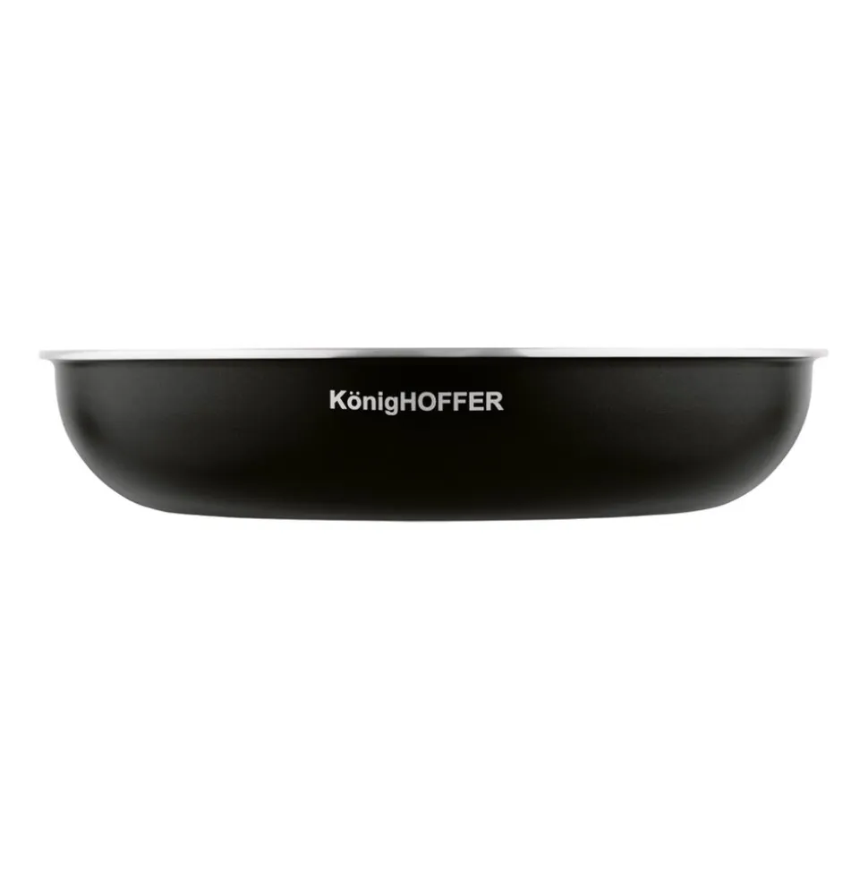 Zestaw patelni Konighoffer Spinel Black, 20/24/28 cm, odpinana rączka, czarne