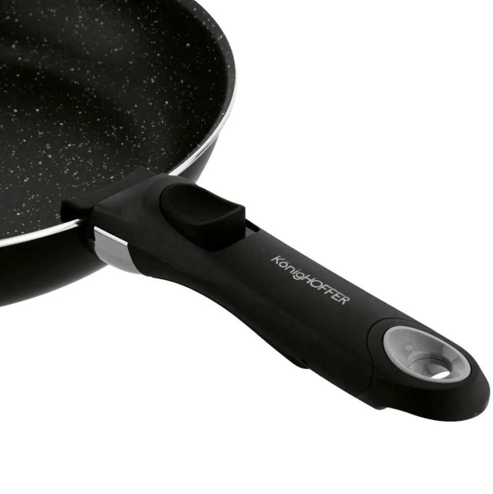 Zestaw patelni Konighoffer Spinel Black, 20/24/28 cm, odpinana rączka, czarne