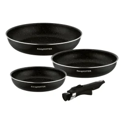 Zestaw patelni Konighoffer Spinel Black, 20/24/28 cm, odpinana rączka, czarne