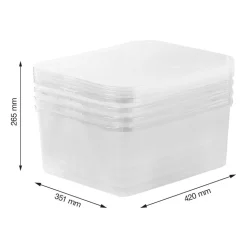Zestaw 4 pudełek do przechowywania Rotho Lona, 19 l, transparentne