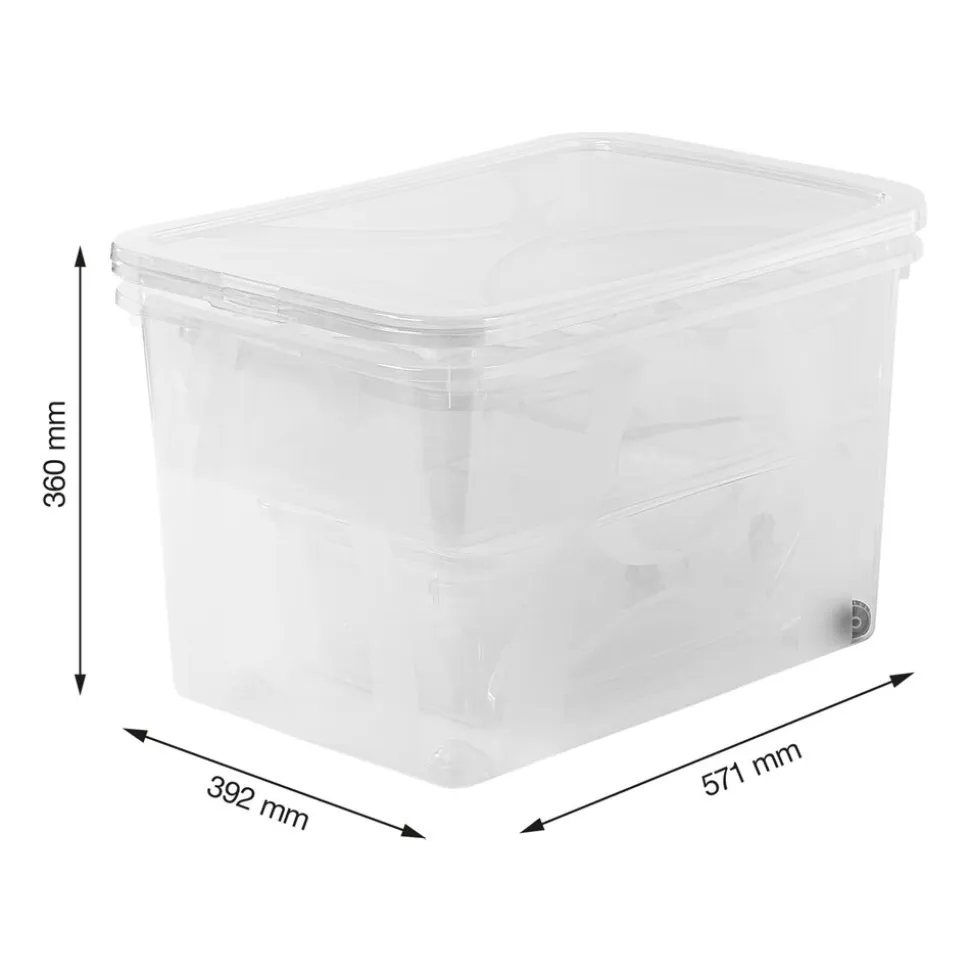 Zestaw 8 pudełek do przechowywania Rotho Lona, 50 l, 29 l, 10 l, 5 l (3), 2 l (2), transparentne