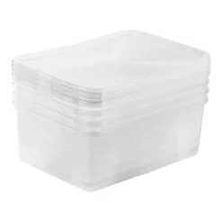 Zestaw 4 pudełek do przechowywania Rotho Lona, 10 l, transparentne