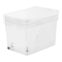 Zestaw 3 pudełek do przechowywania Rotho Lona, 50 l, transparentne
