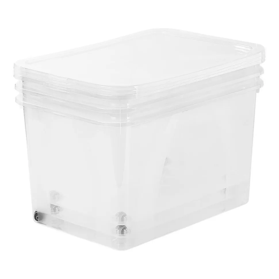 Zestaw 3 pudełek do przechowywania Rotho Lona, 50 l, transparentne