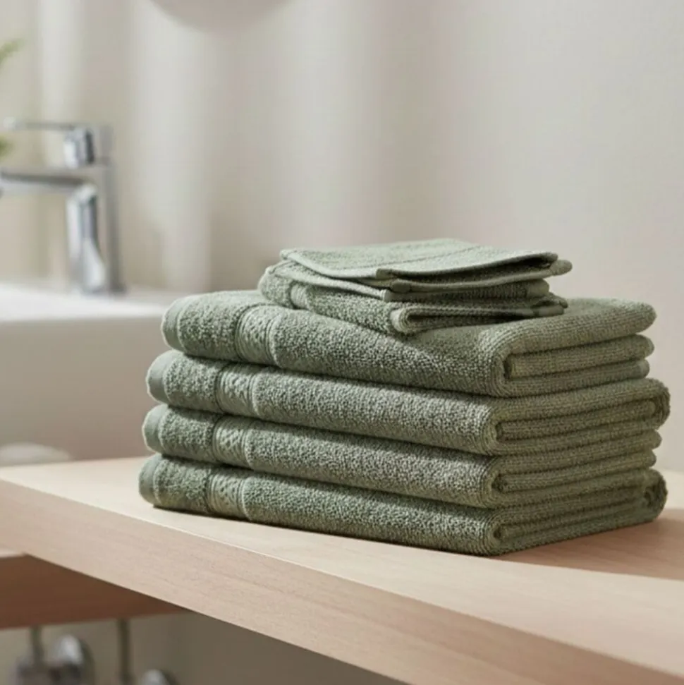 Zestaw ręczników frotte Art Soft Home, 500 g/m², 40 x 70 cm, 6 szt., zielone