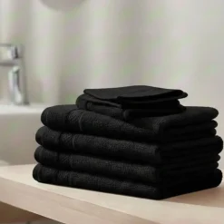 Zestaw ręczników frotte Art Soft Home, 500 g/m², 40 x 70 cm, 6 szt., czarne