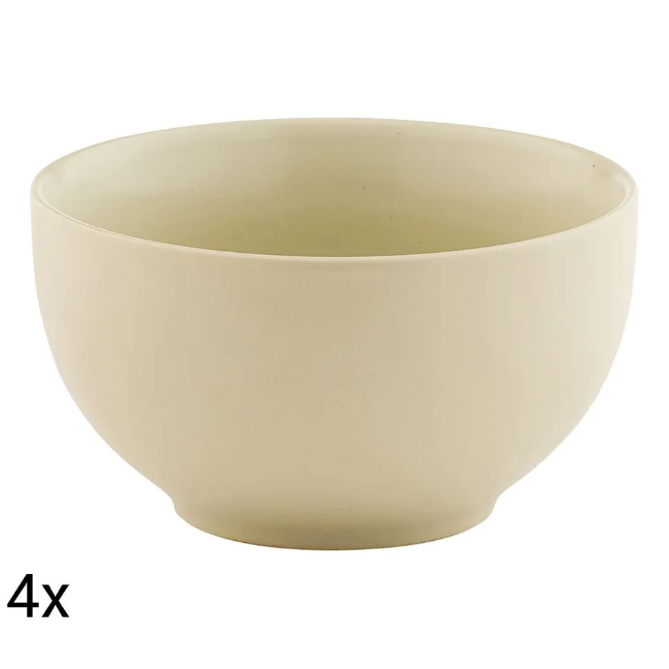 Zestaw salaterek ceramicznych Domotti Pastelli, 660 ml, 14 cm, 4 sztuki, taupe