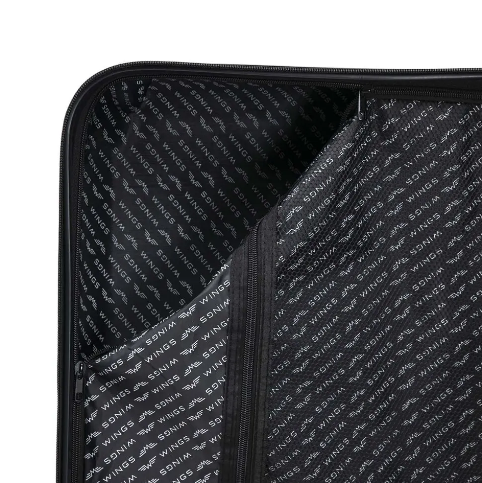 Zestaw walizek Wings Merlin z policarbonu, 3 szt., czarne