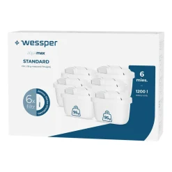 Zestaw wkładów filtrujących Wessper AquaMax, do dzbanka filtrującego, 6 szt.