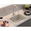 Zlewozmywak granitowy jednokomorowy beżowy Root Chef Box, 500 x 470 x 185 mm
