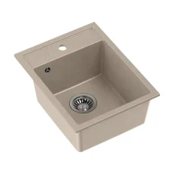 Zlewozmywak granitowy jednokomorowy beżowy Root Chef Mini, 390 x 500 x 204 mm