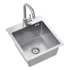 Zlewozmywak stalowy Mini Basic z baterią, stal nierdzewna, 400 x 450 x 200 mm
