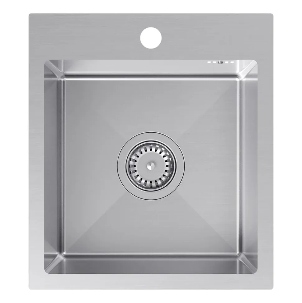 Zlewozmywak stalowy Mini Basic z baterią, stal nierdzewna, 400 x 450 x 200 mm