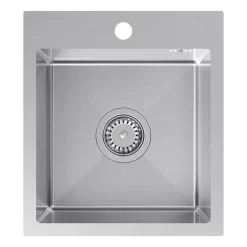 Zlewozmywak stalowy Mini Gum z baterią, stal nierdzewna, 400 x 450 x 200 mm