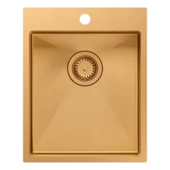 Zlewozmywak stalowy Root Chef Moon Box, 40 x 50 x 20 cm, z syfonem, miedziany